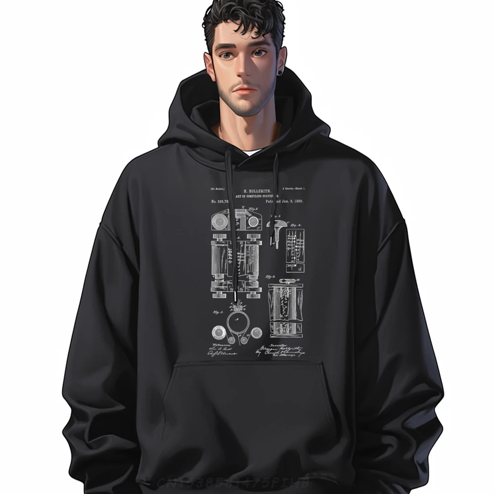 

Vintage Patent Print 1889 First Computer Retro Printed Long Sleeve Street Sweatshirt O Neck Woman Hoodies Vintage Pullover