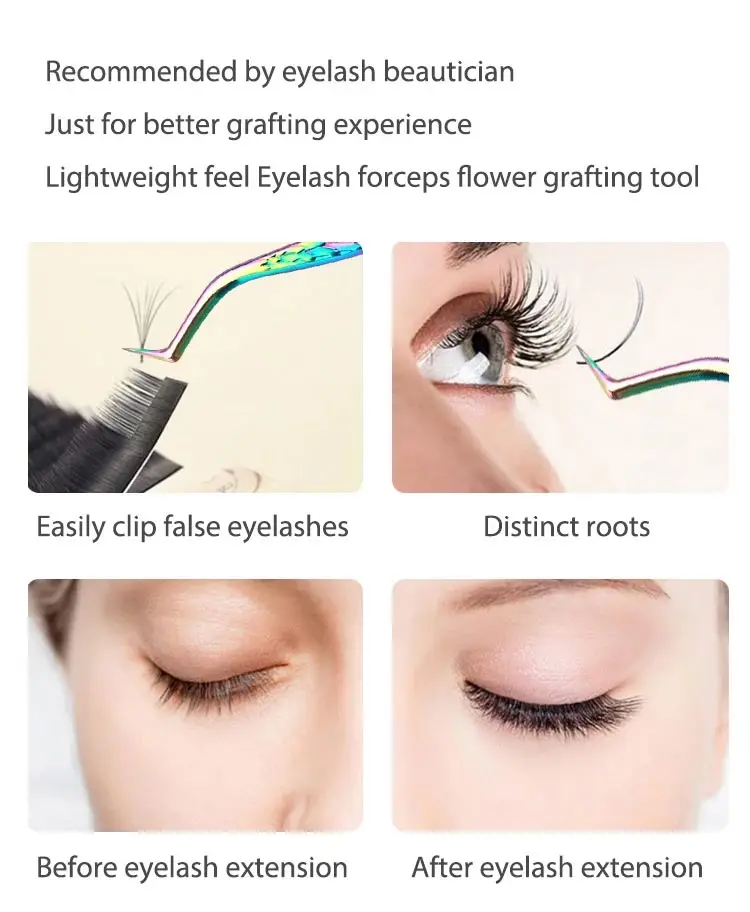 4Pcs High Precision  Anti-static Stainless Steel Superhard Eyelashes Tweezers for Classic Individual and Volume Lashes Extension