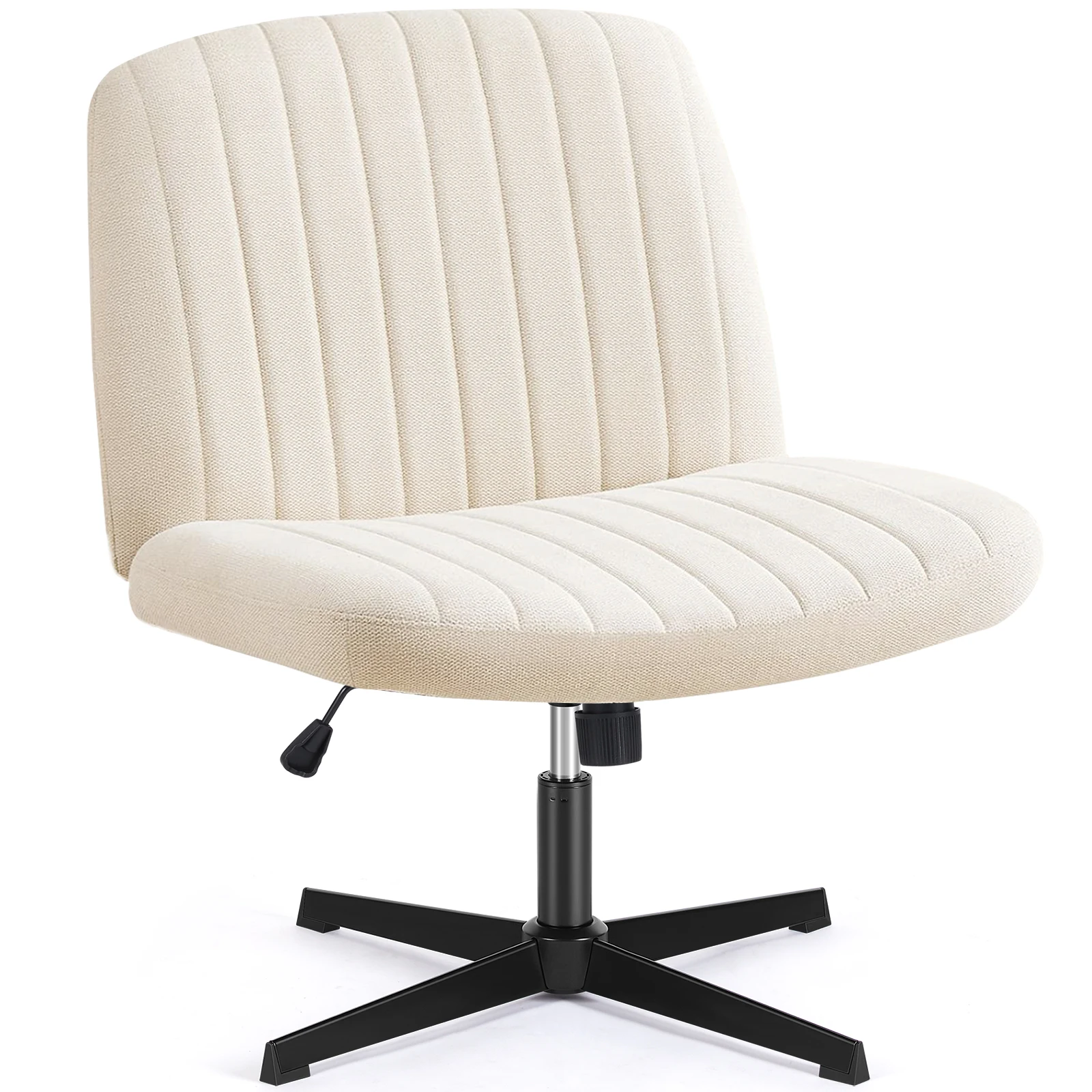 JHK Kreuzbeiniger Büro-Wohnzimmer-Schaukel-Gaming-Stuhl, armlos, breiter Schreibtisch, verstellbar, drehbar, Stoff, Arbeit, Waschtisch, Heimbüro
