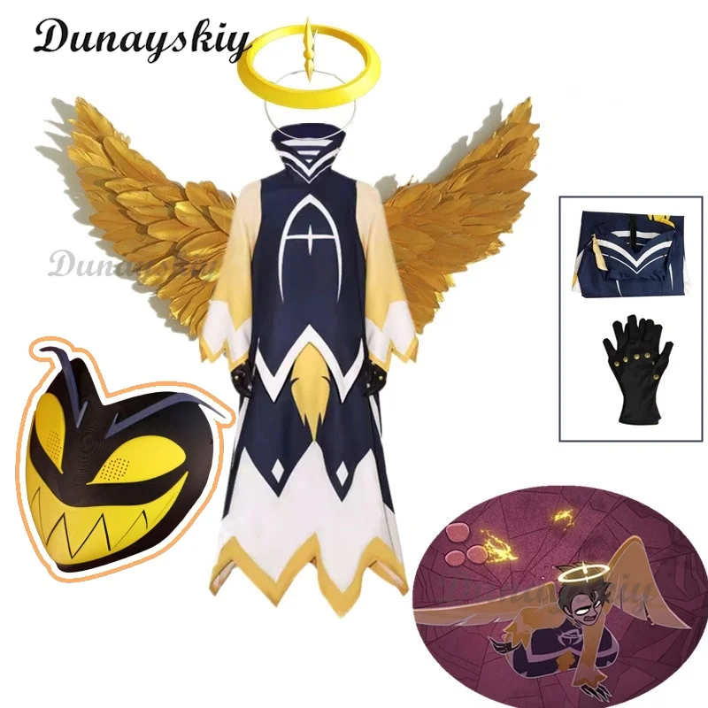 Adam Cosplay Komplettset – Anime Cartoon Hotel Disguise Outfit: Kleid, Handschuhe und Kleidung |   Jungen-/Herrenkostüm für Halloween