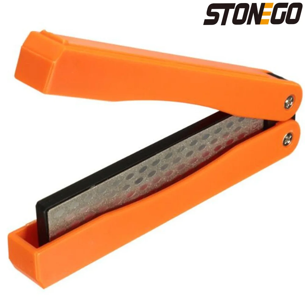 

STONEGO Pocket Knife Sharpener - Diamond Double Sided Sharpening Stone for Outdoor Sharpening Whetstone