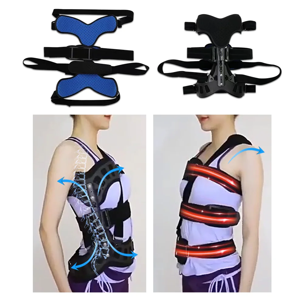 

Scoliosis Posture Corrector, Adjustable Back Cerviacal Scoliosis Appliance Fixed Brace for Kyphosis, Osteoporosis, Postoperative