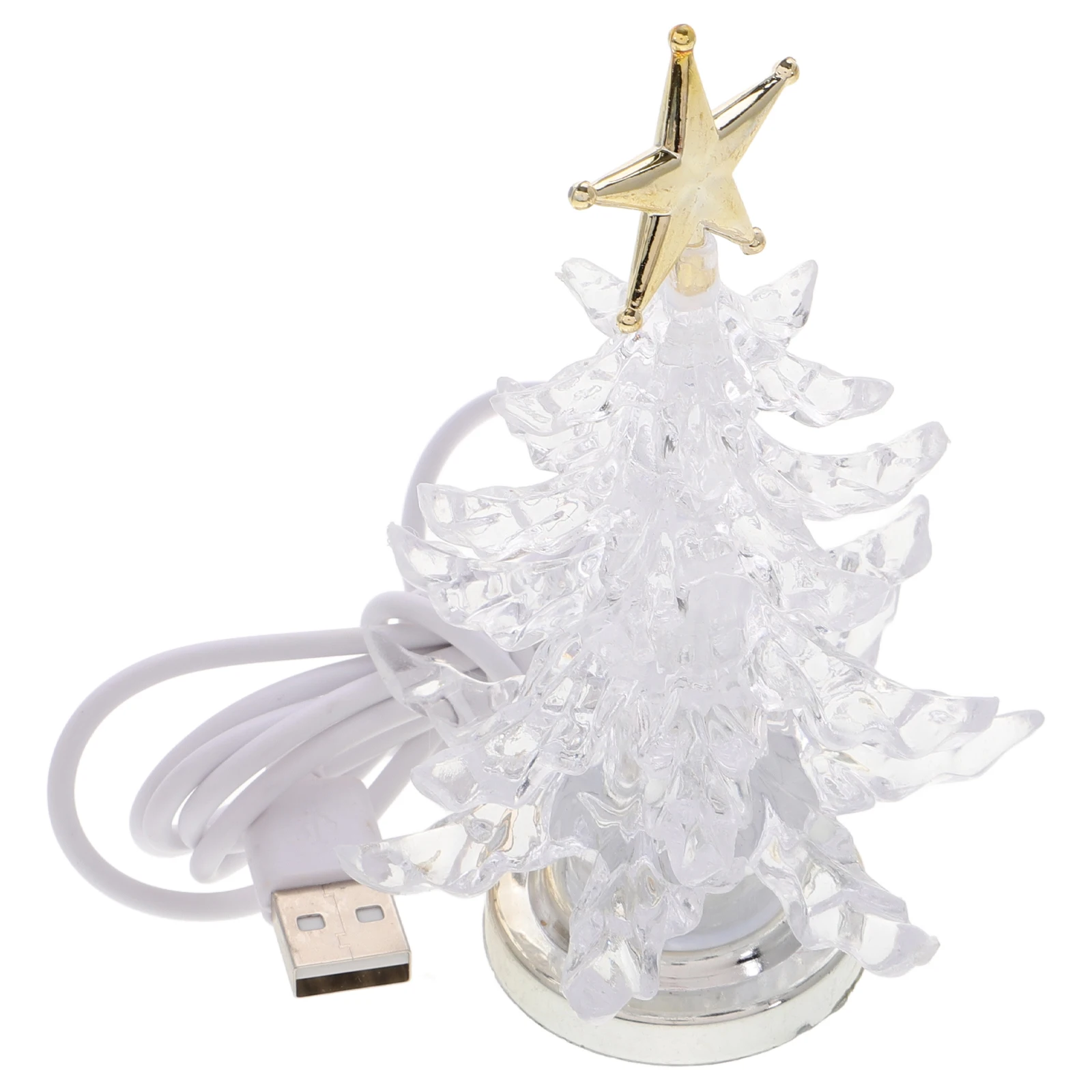 

Christmas Tree Night Light LED Decorative Lamp for Bedroom Baby Kids Room USB Powered Mini Table Lamp Clear Acrylic RGB