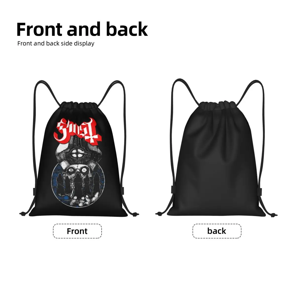 Swedish Rock Band Horror Ghost Drawstring Backpack Women Men Gym Sport Sackpack Portable Shopping Bag Sack