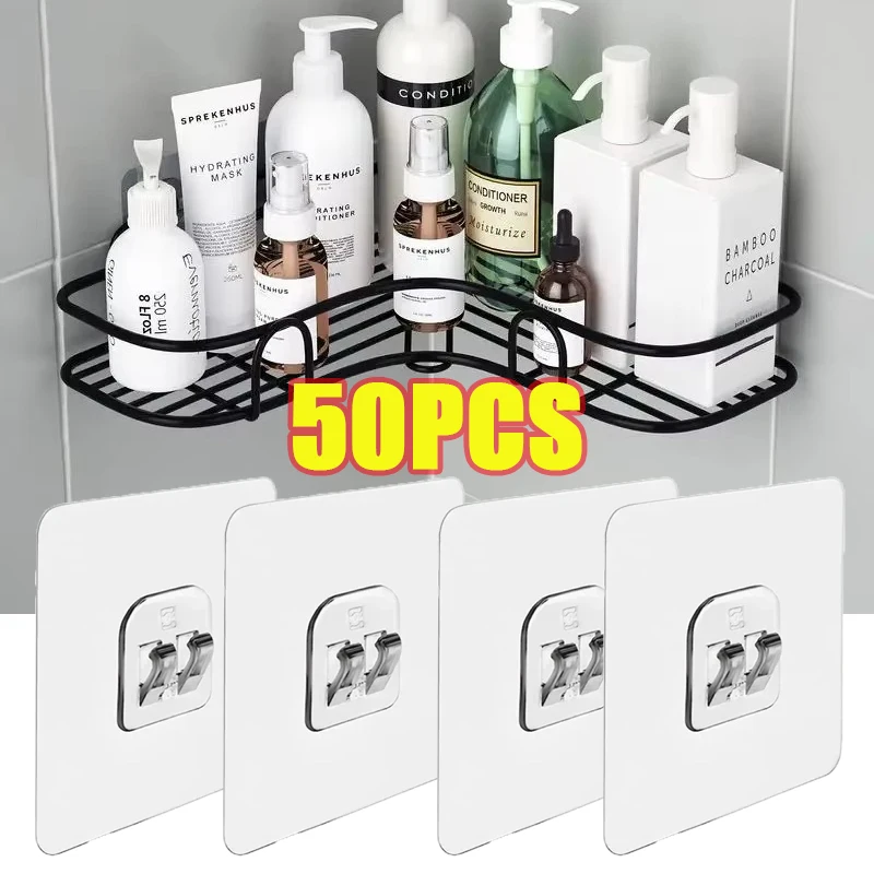 Shower Caddy Adhesive Sticker Hook Replacement Mount Hook Soap Dish Holder for BathroomBasket Kitchen Strip Storage Shelve