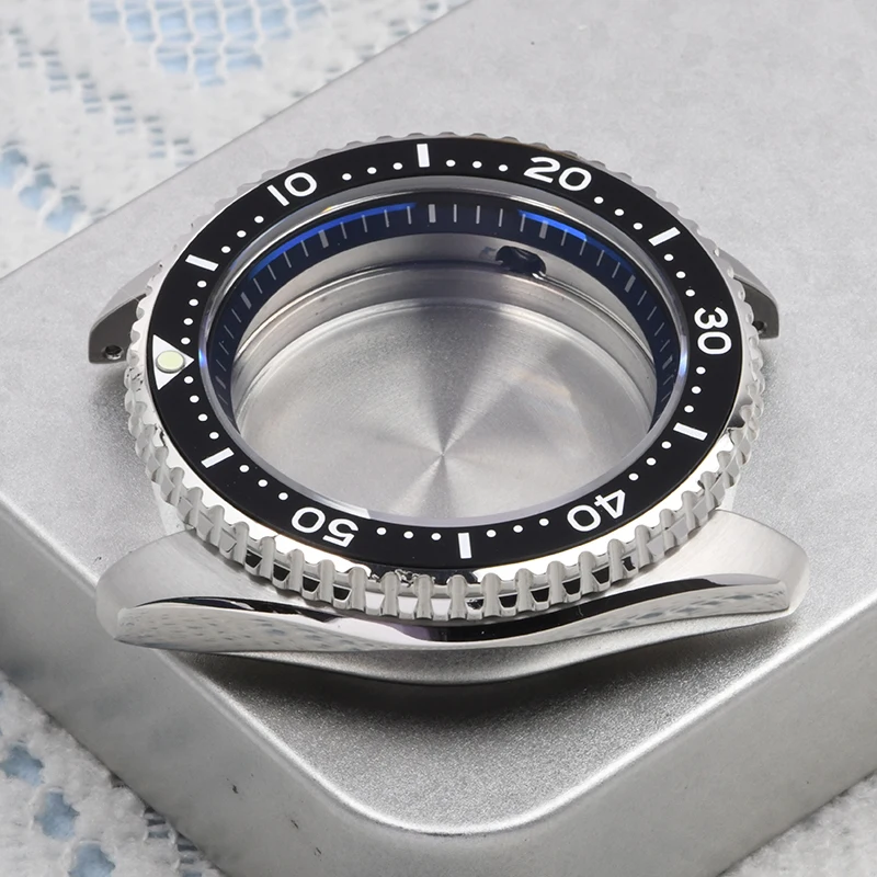 حافظة ساعة SKX007/009 مقاس 42.5 ملم من الفولاذ المقاوم للصدأ وزجاج الياقوت مناسب لحركة Seiko mod NH35/36 C3 فائقة الإضاءة