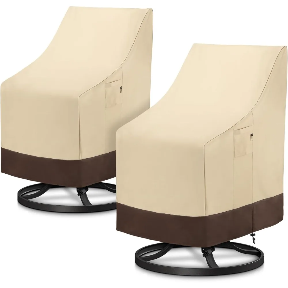 

Waterproof Stackable High Back Dining Chair Covers - Heavy Duty Outdoor Patio Furniture Protection