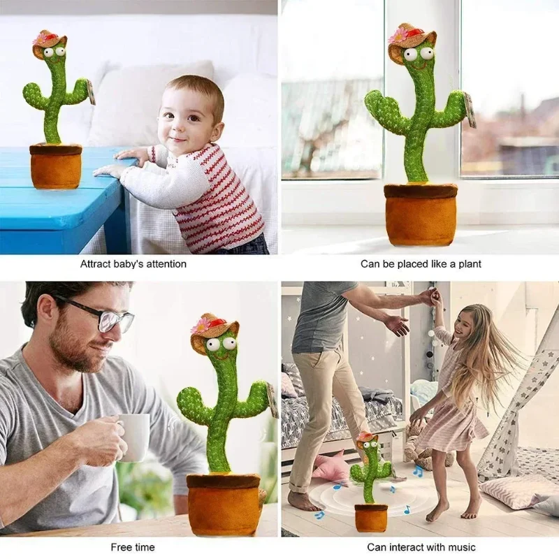 Cactus Speelgoed Leren Praten En Dansen 12 Maanden Geschikt Voor Spaans, Engels En Arabische Stemwisselaar Leren En Muzikaal Speelgoed