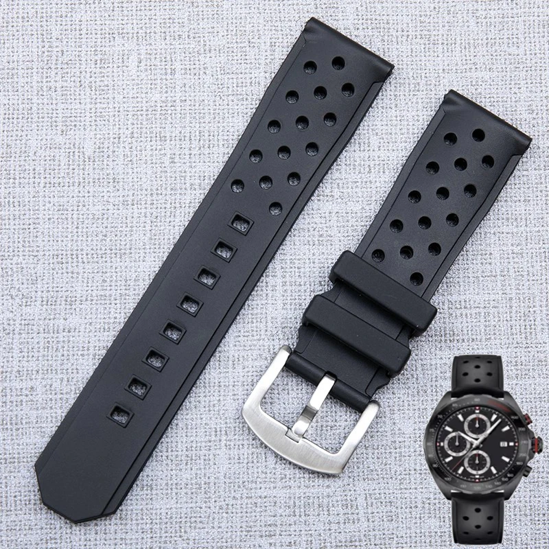 para-tag-heuer-para-corrida-f1-waz2113-pulseira-a-prova-d'agua-22mm-mergulho-preto-pulseira-de-silicone-de-substituicao-respiravel