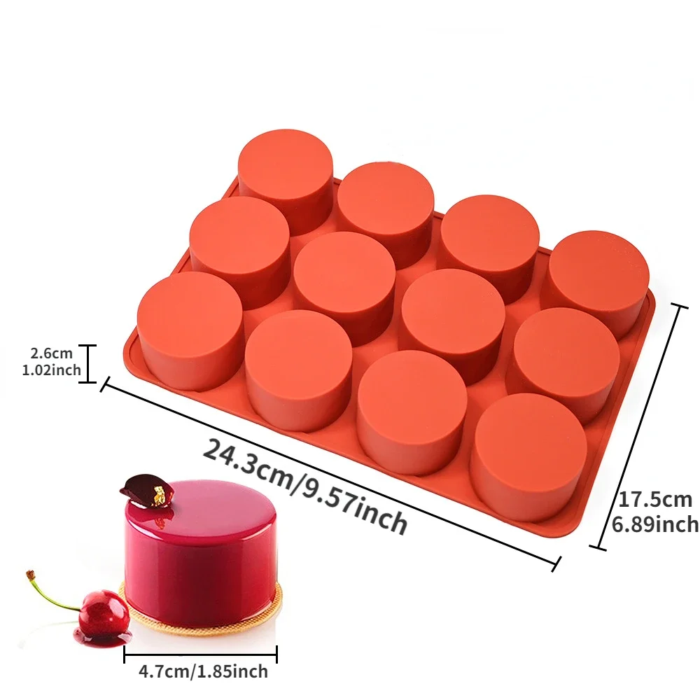 Zylinder förmige Silikon form Seifen form Schokoladen keks bedeckt Sandwich-Werkzeug DIY Gelee Pudding Süßigkeiten Küche Kuchen Backform – Detail 14