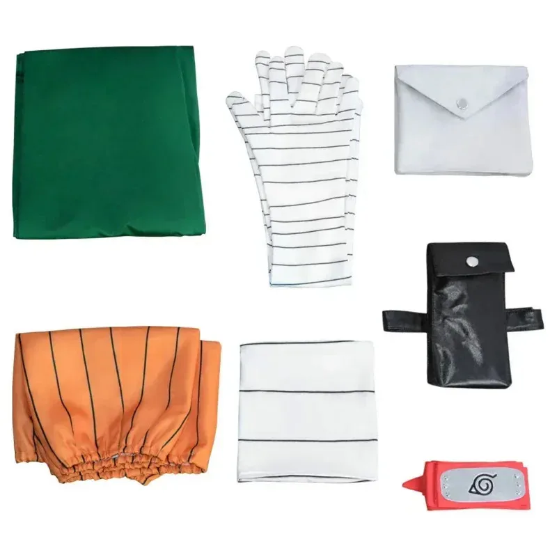 2025 New Japanese Anime Rock Lee Cosplay Costume Wig Jumpsuit Outfits Carnival Suit Halloween Party Unifom AA