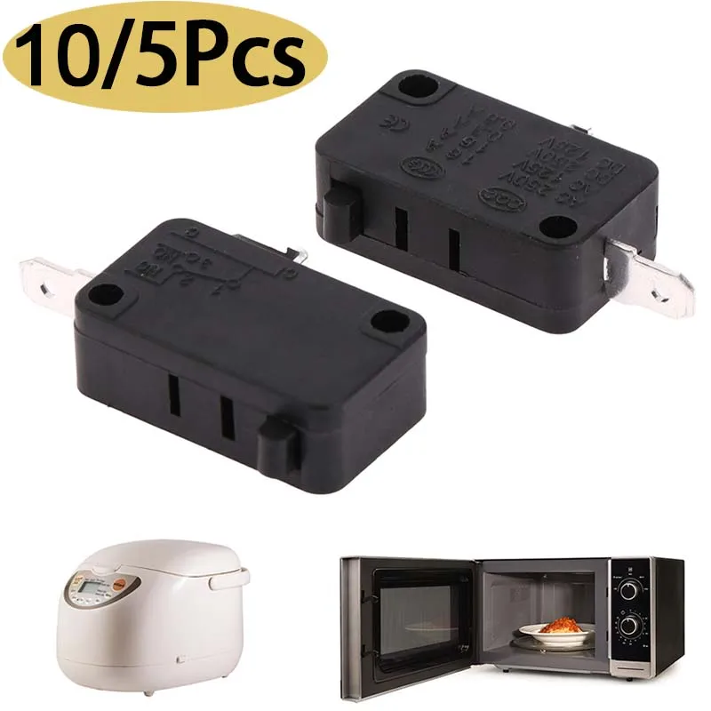 10/5PCS KW1-103 Microwave Oven Door Switch Fit For Microwave Washing Machine Rice Cooker 16A 250V 2 Pins