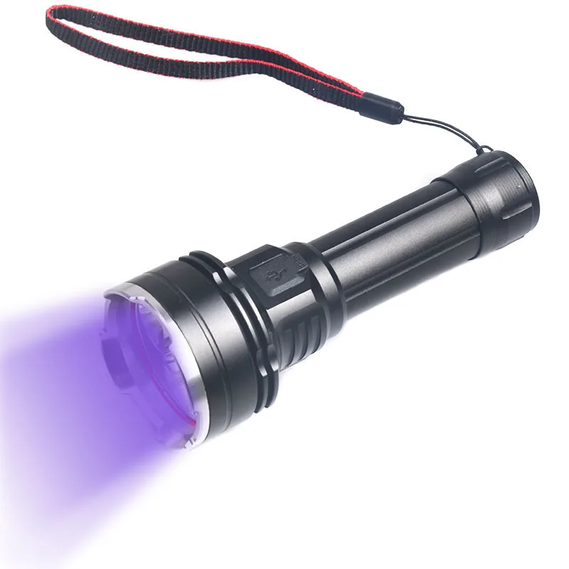 New Design Type-C USB Rechargeable UV Flashlight 18650 or21700 Battery Indicator Ultraviolet Torch for Pet Urine Scorpion Detect