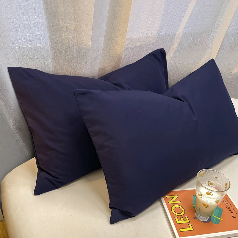 Bonenjoy 2 Plain Pillowcase Solid Color Pillow Cover 48x74cm Pillow Cover Case