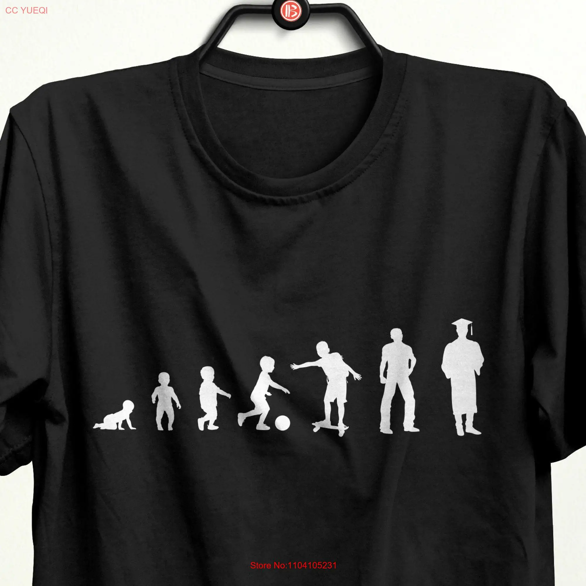 Graduation T Shirt s Evolution From Baby to Grown Up   long or short sleeves