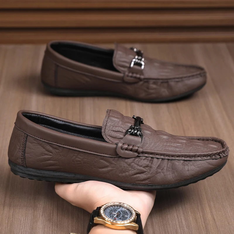 Air Circulation Men Loafers Skin Friendly Inner Fit Cozily, Light Weight Release Foot Stress for Continuous Stepping