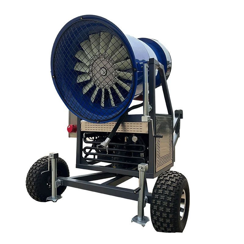 360 Degree Rotation Outdoor Snow Making Machine Ski Field Playground Equipment Cannon Fan Generator Shed