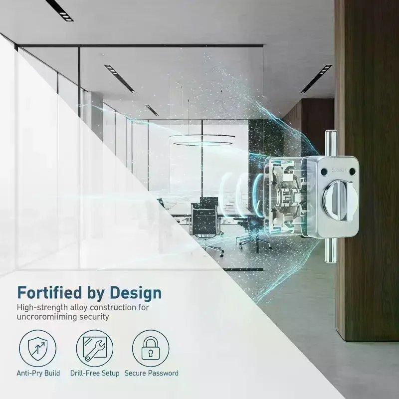 SUS 304 Stainless Steel Single Side Glass Door Lock Turn Knob Operated Anti-Rust for Small Retail Store Door