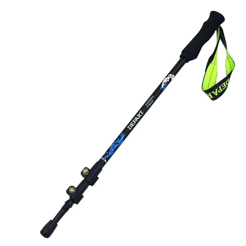 High Quality Carbon Fiber Trekking Poles 3 Sections External Quick Lock Walking Sticks For Hiking Climbing Nordic Style