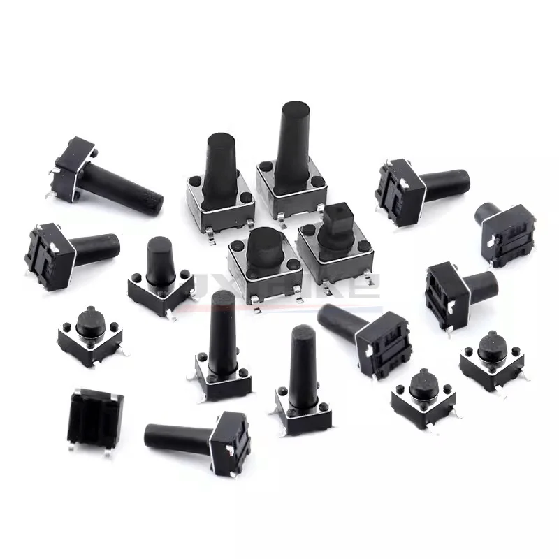 50PCS 6*6mm Tactile Switch 4Pin SMT/DIP Micro Toy Power Supply Push Button 6×6×4.3/5/6/7/8-13mm Momentary Tact Switch for PCB