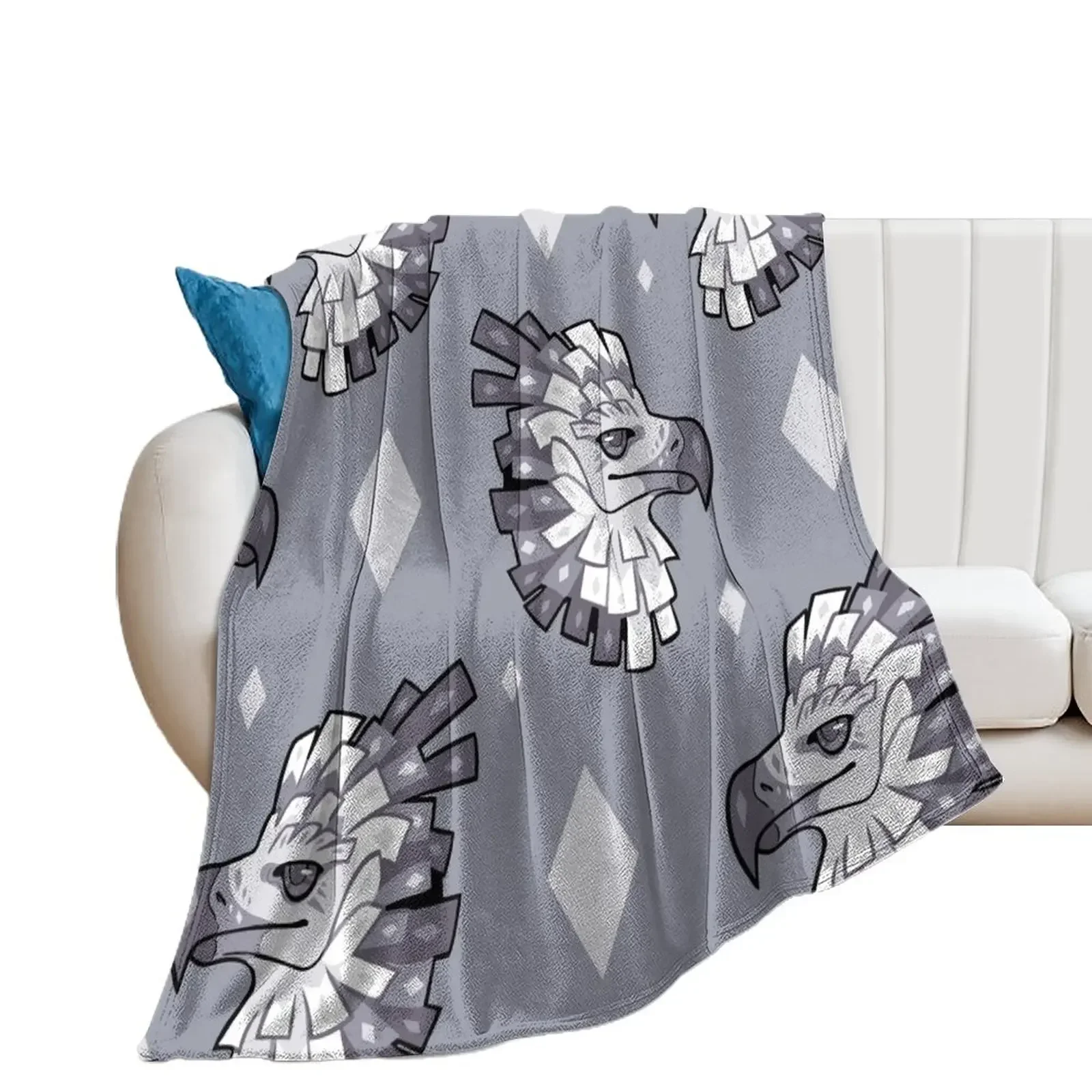 Gray harpy eagle Throw Blanket Heavy Decoratives Blankets