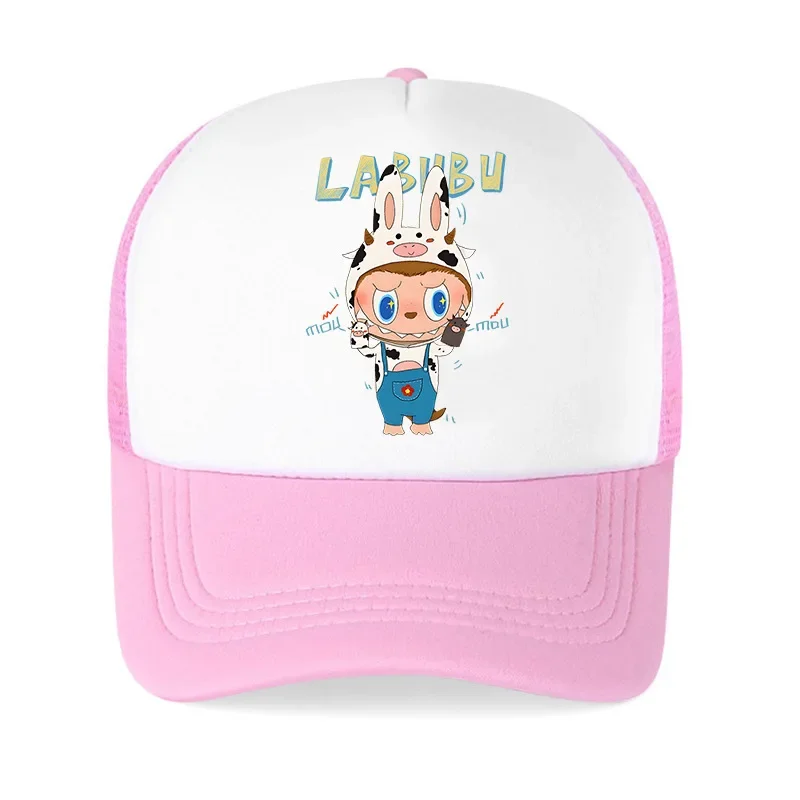 Labubu Baseball Cap Boys Girls Leisure Sun Hat Cartoon Fashion Summer Breathable Sunscreen Hat Trendy Children Holiday Gifts