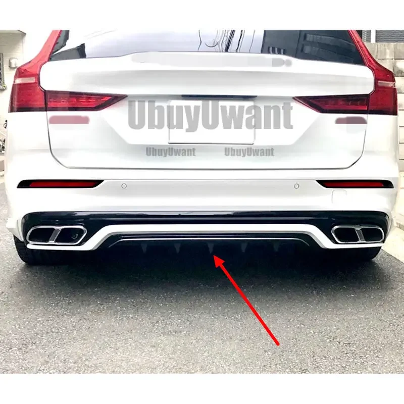 3 Pcs ABS REAR BUMPER TRUNK LIP SPOILER DIFFUSER For VOLVO S60 V60 (ONLY FOR SPORT STYLE) 2021 2022 2023 2024 view 2
