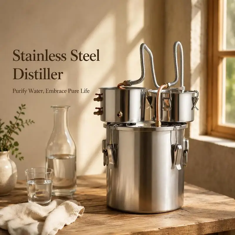 Système de distillation de la liqueur artisanale, distillateur d'alcool de 50 L avec double pompe de condensation, équipement de distillation d'alcool en acier inoxydable, alambic pour la distillation de spiritueux, distillateur