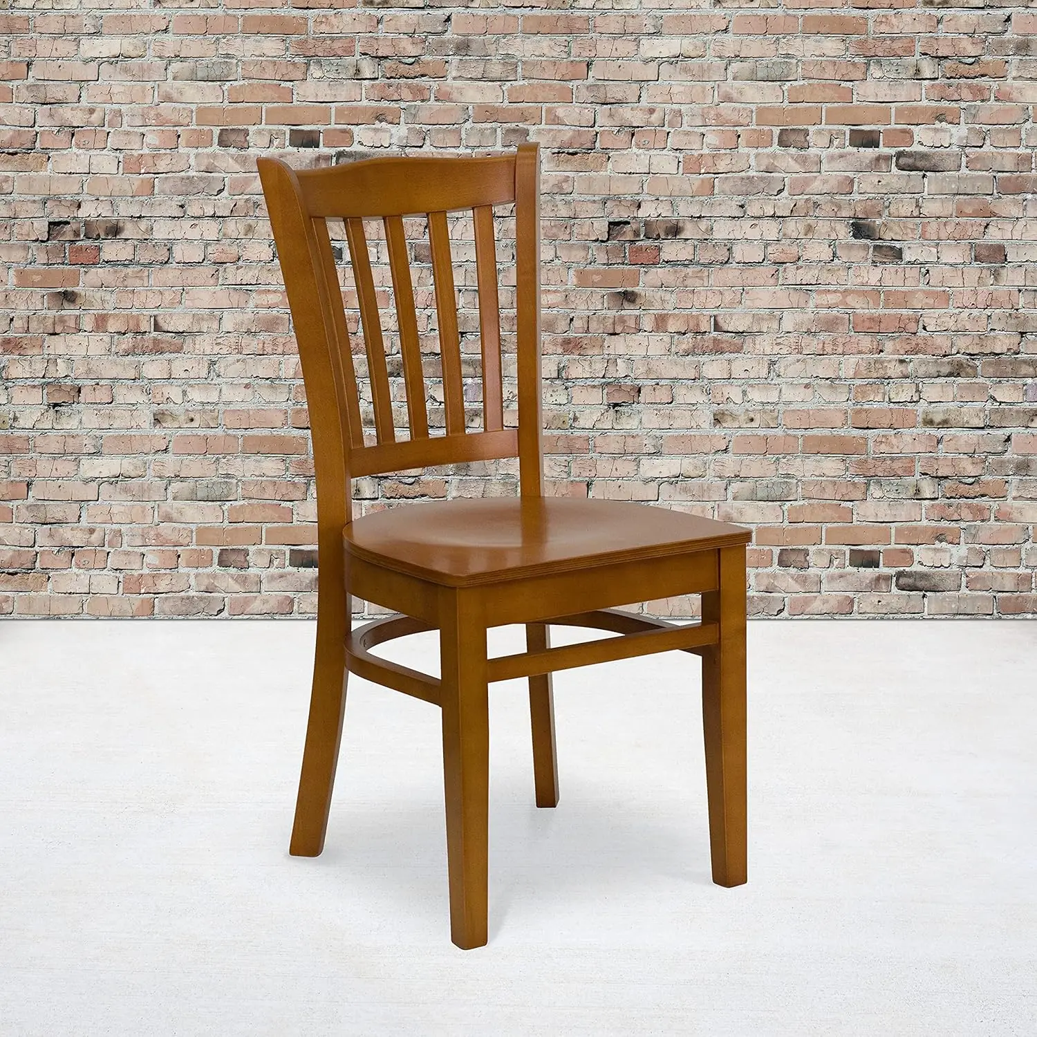 Series Vertical Slat Back Cherry Wood Restaurant Chair