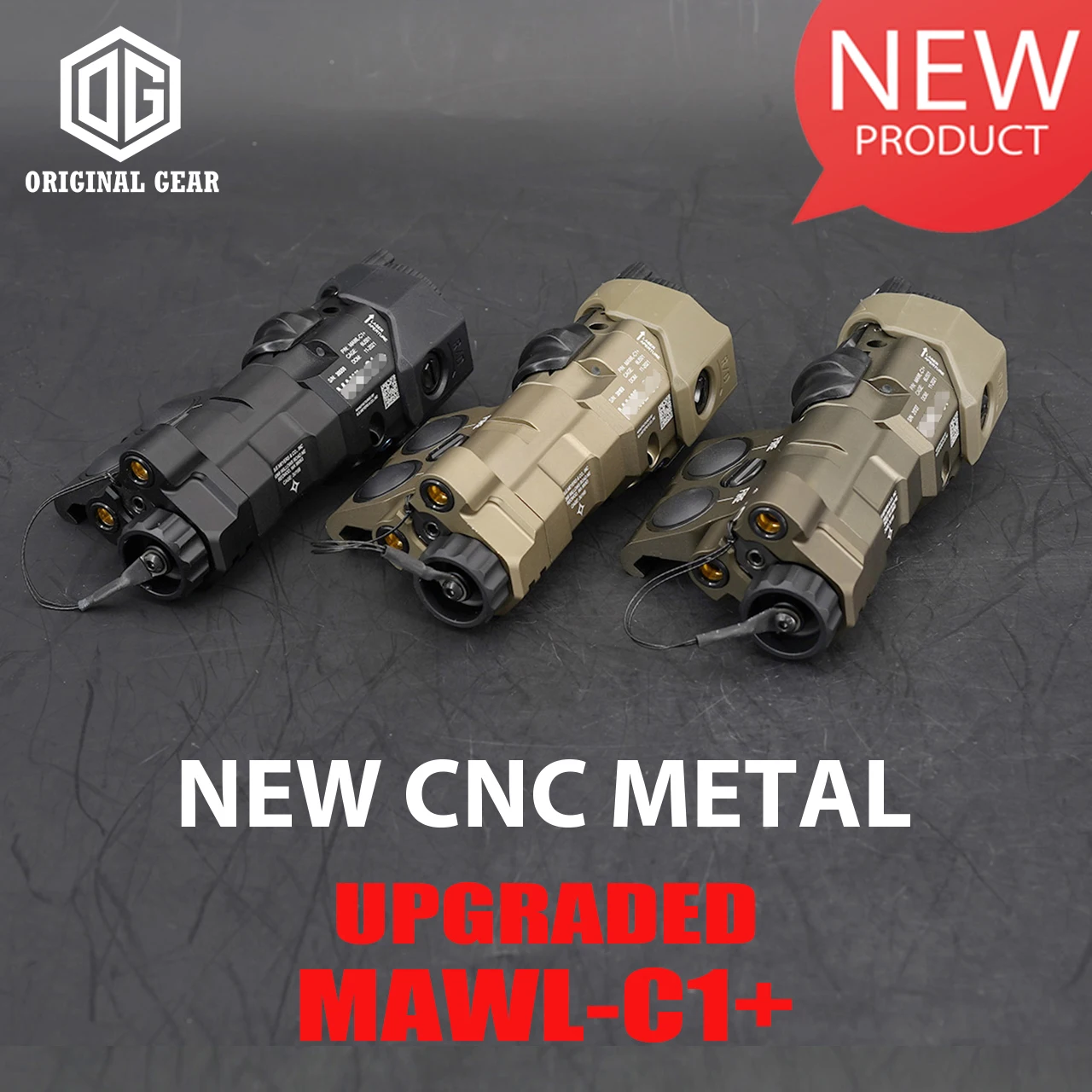 2024 New Real Metal CNC MAWL-C1+ Tactical Laser Upgraded Version  Replica For Airsoft IR / Visible Aiming  With EC2