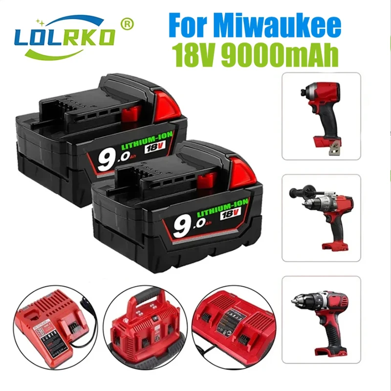 

18 в для аккумулятора Milwaukee M18 M18B6 XC 9.0Ah Li-Ion 48-11-1860 48-11-1852 или зарядного устройства 48-11-1850 48-11-1840, беспроводные электроинструменты