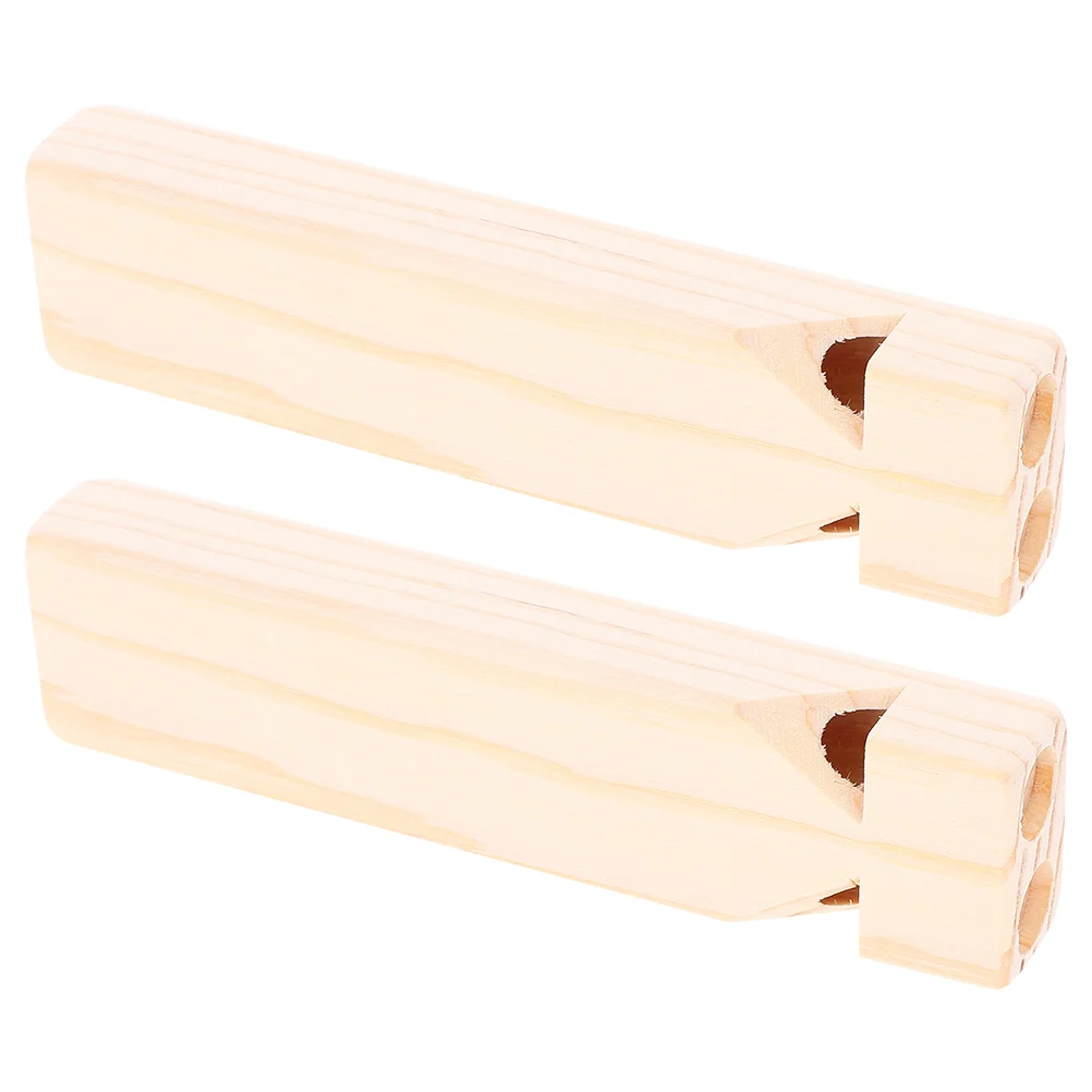 

2 Pcs Whistles Children's Musical Instrument for Kids Plaything Train Toys Khaki Wooden