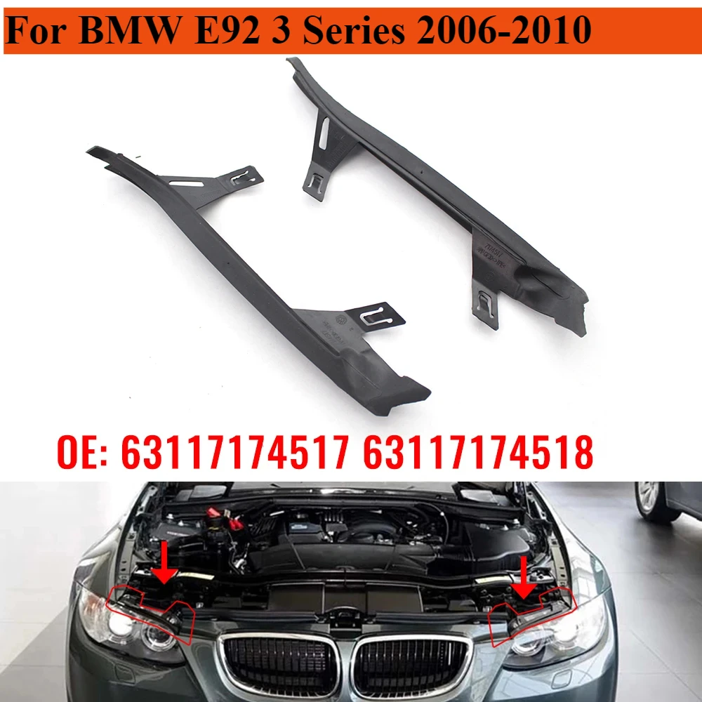 Car Headlight Gasket Headlamp Cover Strip For BMW E92 E93 3 Series 2006-2010 Headlight Lens Gaskets Shade Trim 63117174517