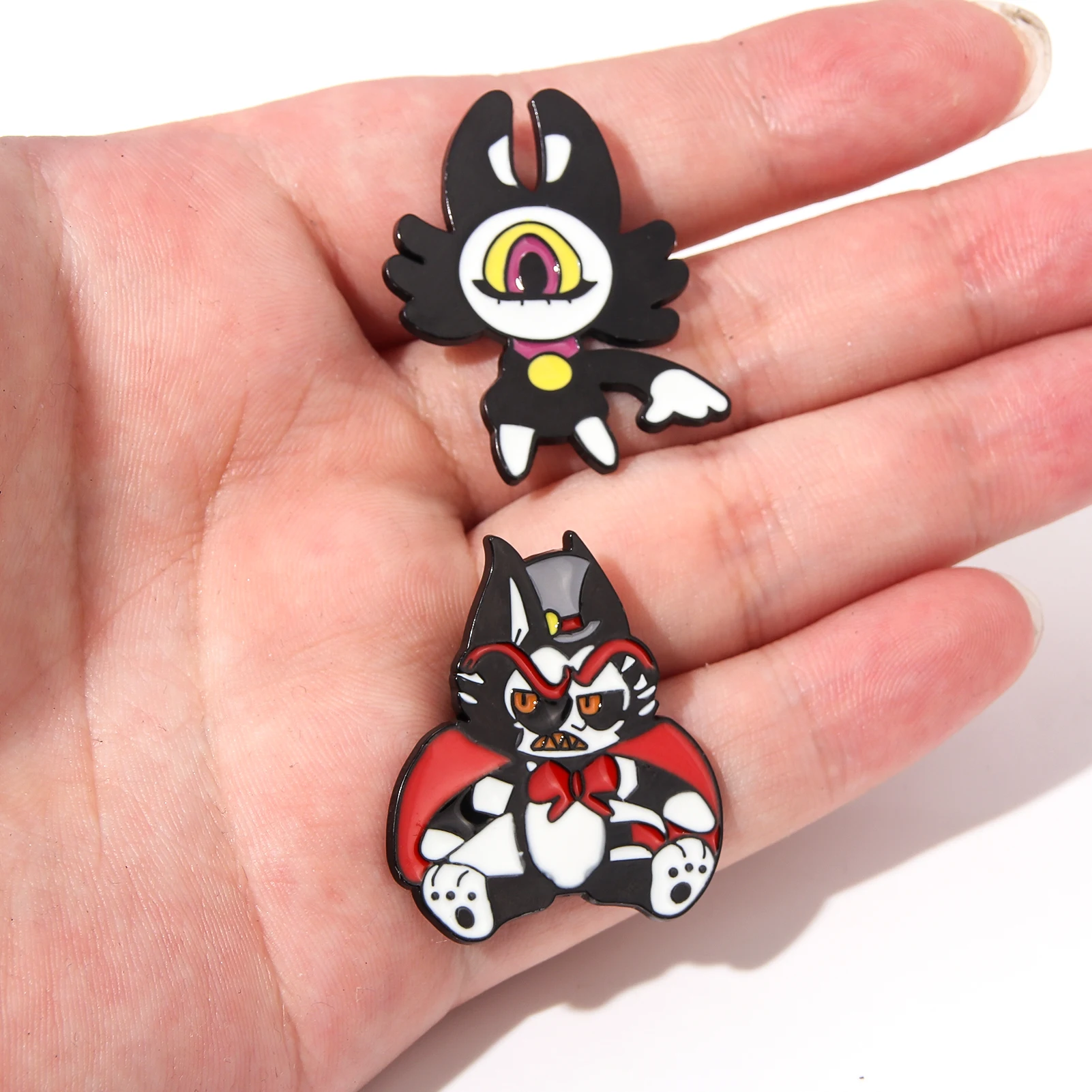 Anime Hazbin Hotel Brooch Egg Boiz Husk Adam Metal Pin Badge Lapel Brooch Enamel Pin Give Jewelry Gifts To Fans And Friends