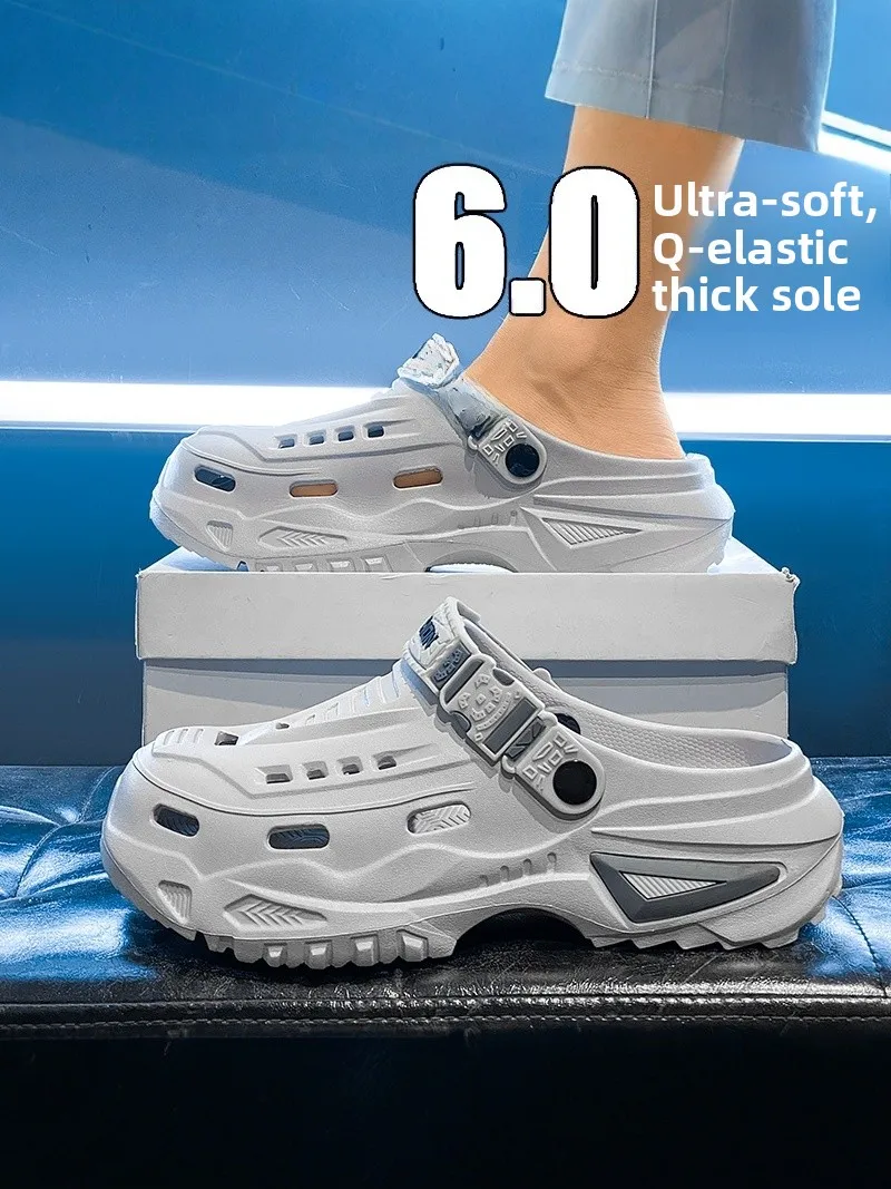 

Men's Summer Outdoor Wear Anti-Slip Casual Wear-Double Use Drive Sensation Sports Thick Bottom Beach Sandals Comfortable Brea...