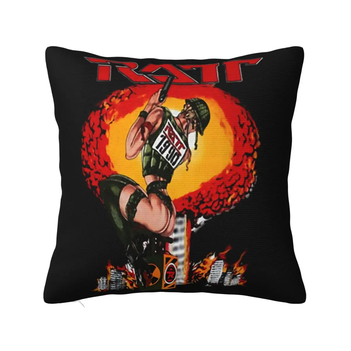 Ratt Detonator American Heavy Metal Band Sizes S To 6Xl Youth Adult Splicing Personality Cartoon Popular Style Pillow Case