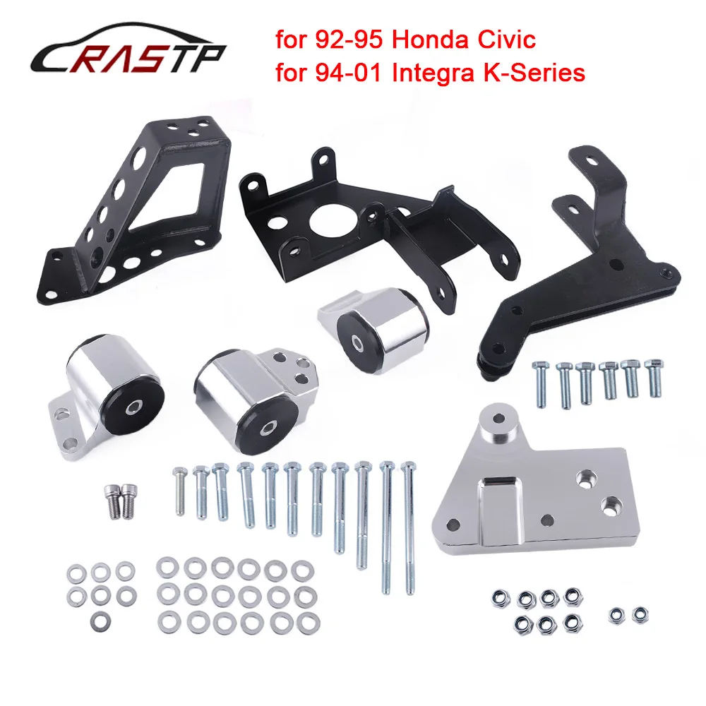 

RASTP-New 70A K-series Engine Mounts for Honda Civic 92-95 EG K20 K24 K-series EG Motor Swap Kit with logo RS-EM1006