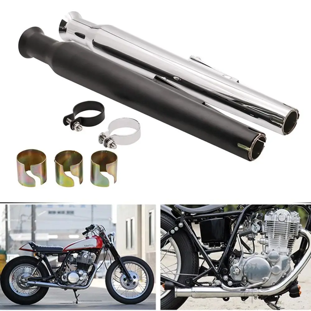 Universal Motorcycle Motorbike Exhaust Muffler Pipe Tip Retro Vintage Rear Pipe Tube For Harley Cafe Racer Adnoh Ahamay Ikuzus