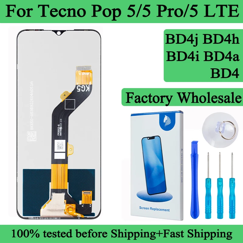 BD2 BD3 BD1 BD4j BD4h BD4 BD4a Premium Lcd For Tecno Pop 5 Display Touch Screen Pop 5 LTE Digitizer Panel Assembly For Pop 5 Pro