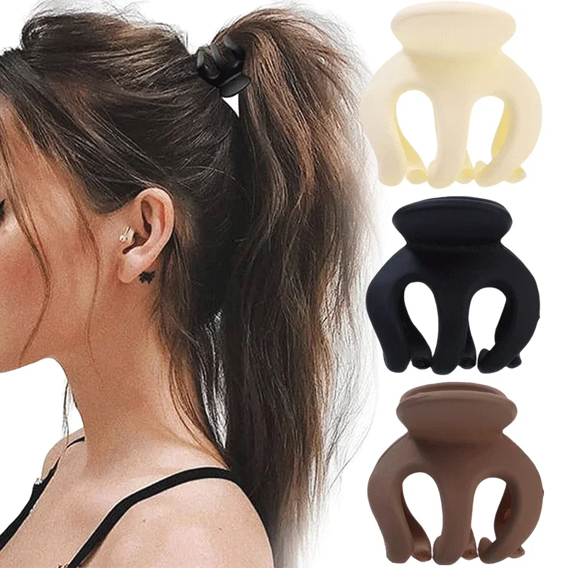 

1/3pcs Small Hair Clips for Ponytail Pumpkin Grab Clip High Ponytail Fixed Artifact Hairpin Back Head Hairpin Anti-sagging Claw