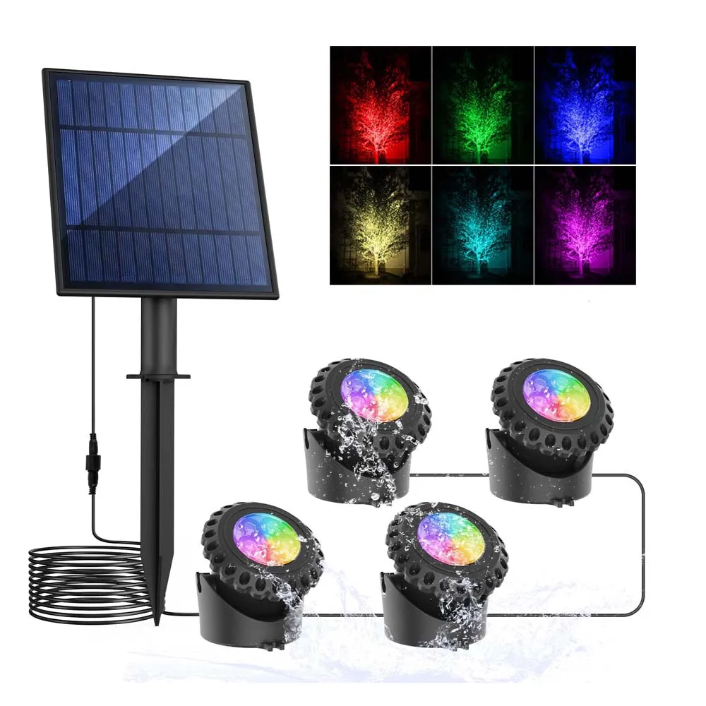 Solar Unterwasser RGB Licht für Teich Aquarium Aquarium Dekor IP68 Solar Pool Lampe 2/3/4/5 leds Garten Landschaft im Freien Scheinwerfer