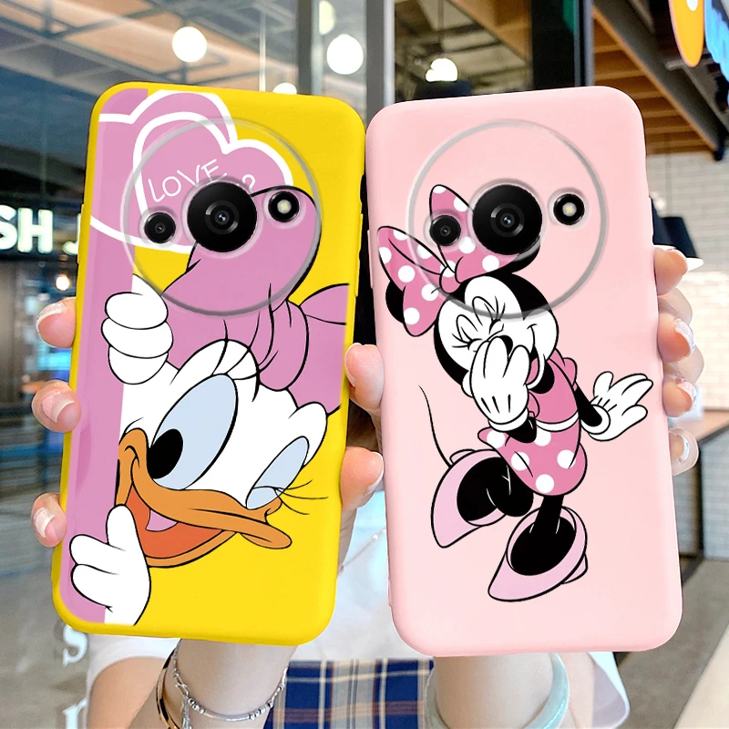 For Redmi A3 Phone Case Mickey Stich Minnie Donald Duck Anime Cover For Redmi A3 Shockproof Protective Silicone Soft Back Shells