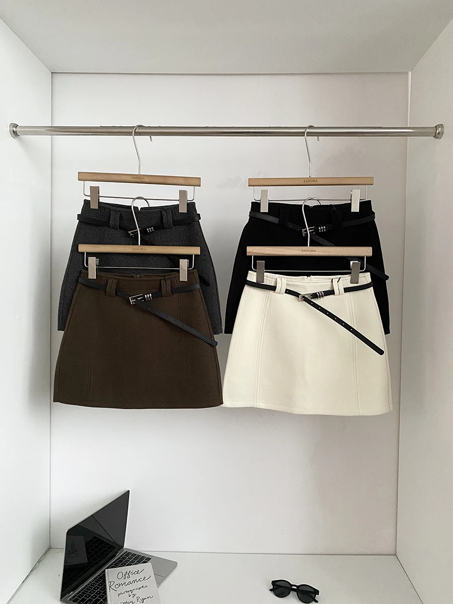 

Модная однотонная юбка А-силуэта с поясом, высокой талией, утягивающая, из полиэфирного волокна, для повседневной носки, женская юбка