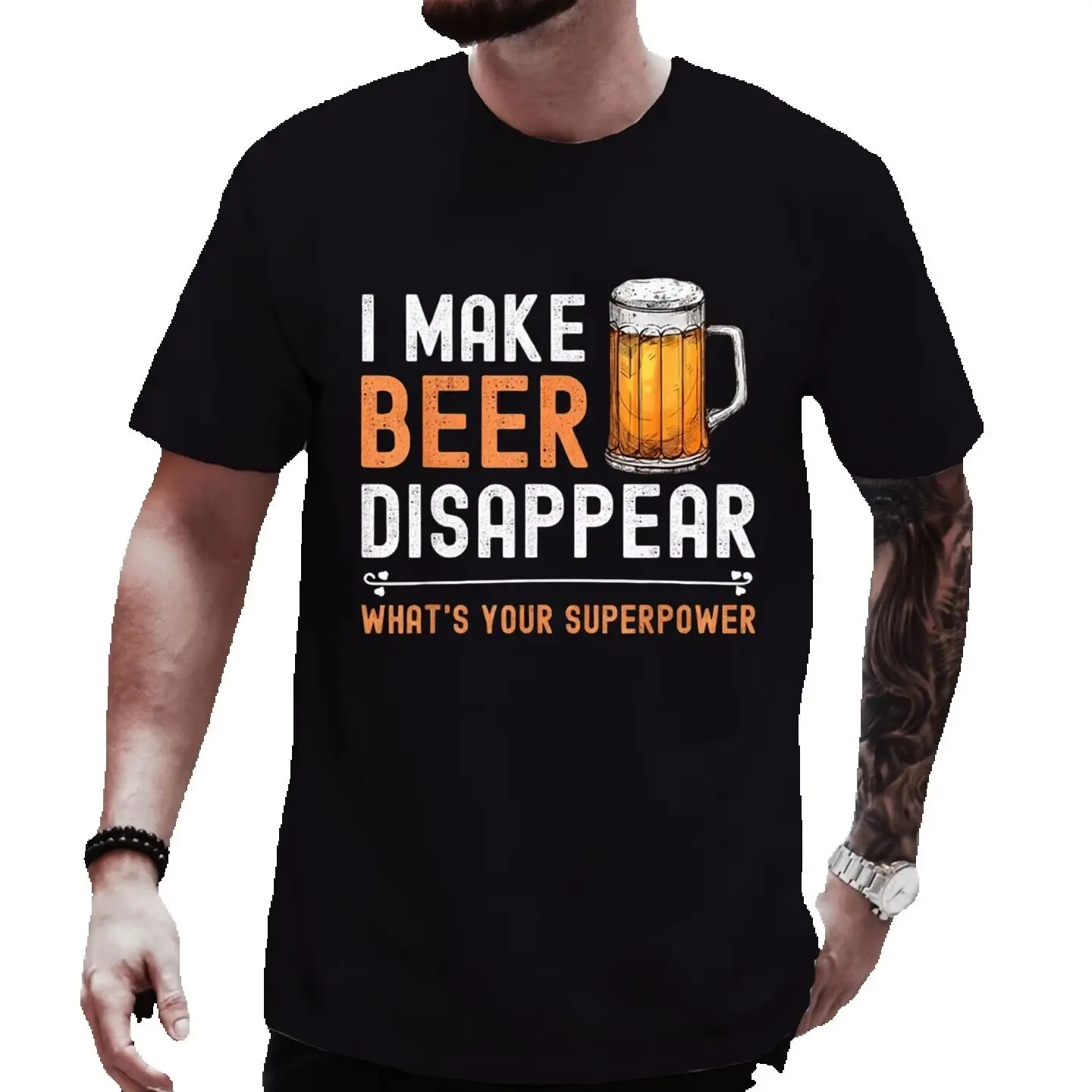 Danqiyoyo New Arrival men Clothes Tee Shirt Homme Graphic T-Shirts man I Make Beer Disappear What's Your Superpower Funny 27396