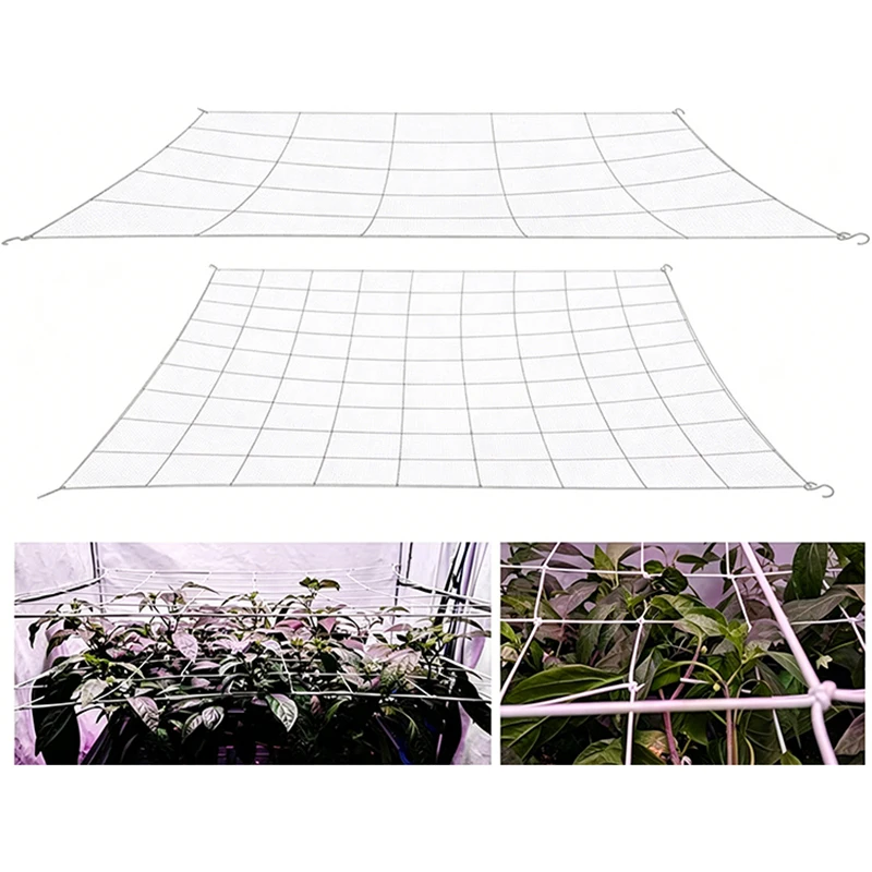 

Black Elastic Grow Tent Trellis Net, Reusable Scrog Net with Hooks for Indoor Hydroponics Plant Training & Support