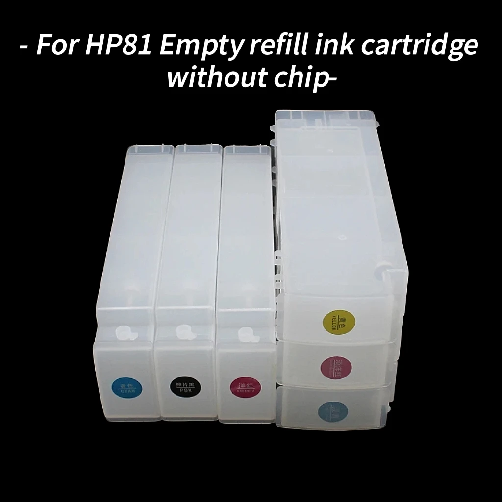6Colors/Set 800ml For HP81 Empty Refill Ink Cartridge No Chip For HP Designjet 5000 5500 Printer
