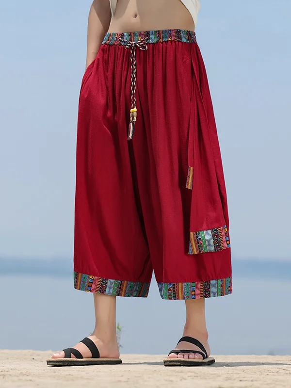 

Мужские летние тонкие прямые повседневные брюки из хлопка и льна, свободного кроя, больших размеров, длиной 7/8 или 8/9