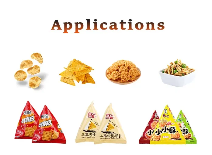 Triangle shape bag granule packing machine Peanut chocolate bean snack candy nuts triangulation bag vertical packaging machinery