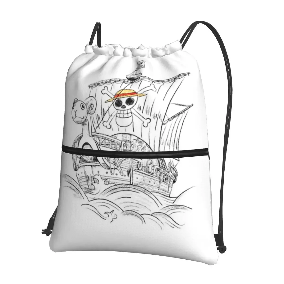 Going Merry Go-mochila portátil para hombre y mujer, bolso multifunción con cordón, bolsa de artículos diversos de bolsillo para viajes, deporte