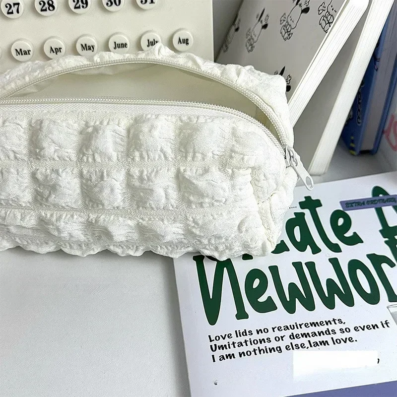 1 قطعة حقيبة مستحضرات التجميل ماكياج الحقيبة بلون مقلمة الإبداعية وسادة حقيبة اللوازم المدرسية صندوق أدوات مكتب منظم أدوات التجميل #2